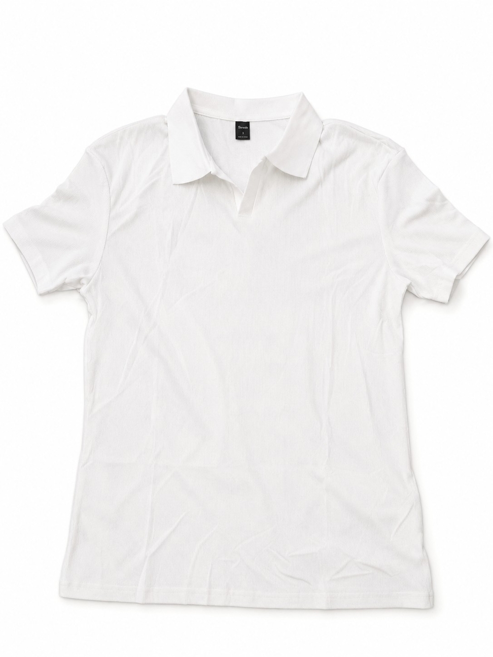 Men's White Short-Sleeve Polo Shirt - Unbranded